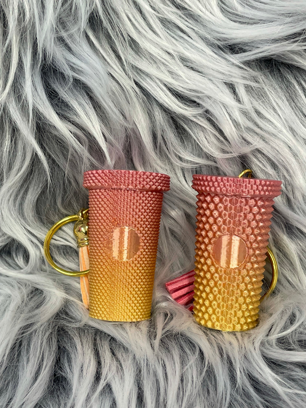 Pink/Yellow Ombré tumbler keychain