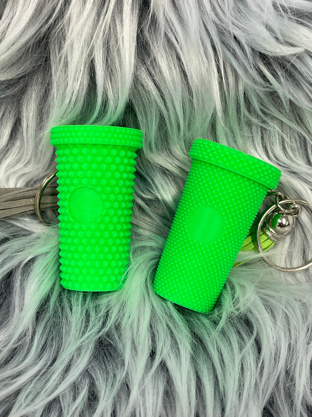 Fluorescent Green Tumbler Keychain